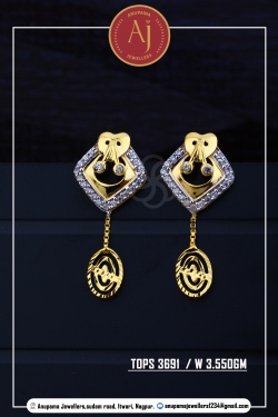 22 CT Drops Earring By Anupama Jewellers