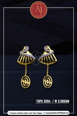 22 CT Drops Earring By Anupama Jewellers